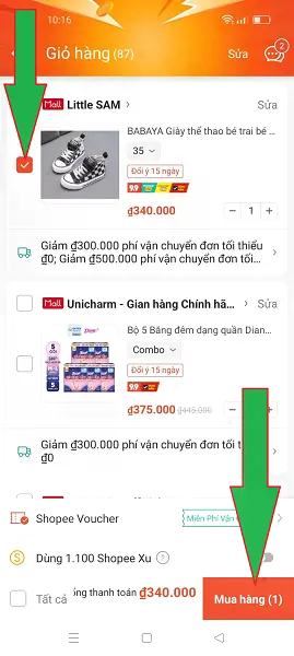 Mua hàng trên shopee 5