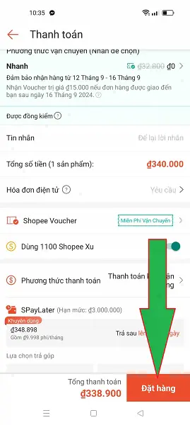 Mua hàng trên shopee 9