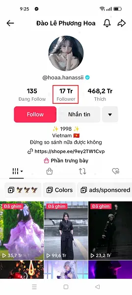 Tài khoản Tiktok nhiều follow nhất Việt Nam 3