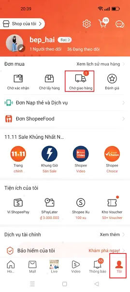 Hủy đơn hàng Shopee 2