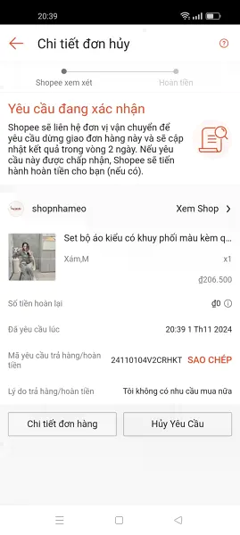 Hủy đơn hàng Shopee 5