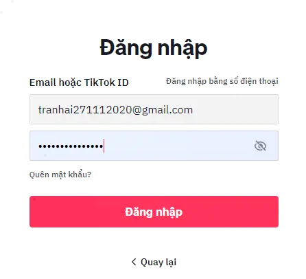 Đăng nhập Tiktok 3