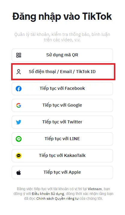 Đăng nhập Tiktok 8