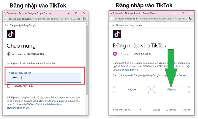 Đăng nhập tiktok bằng google 4