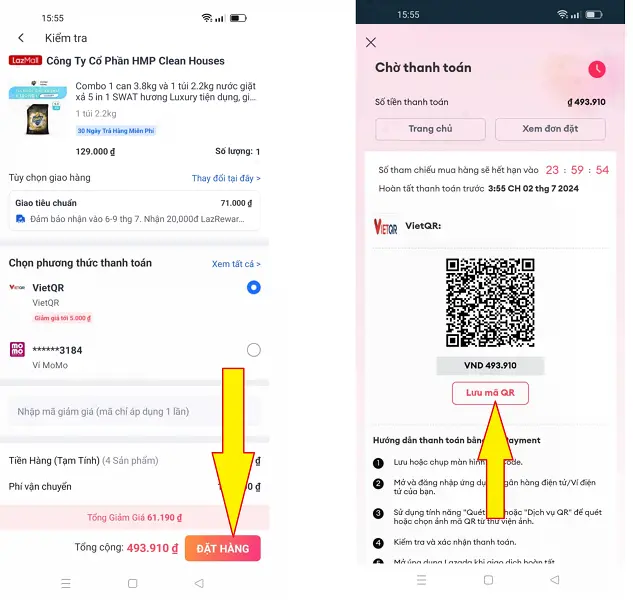 phương thức thanh toán VietQR trên Lazada 2