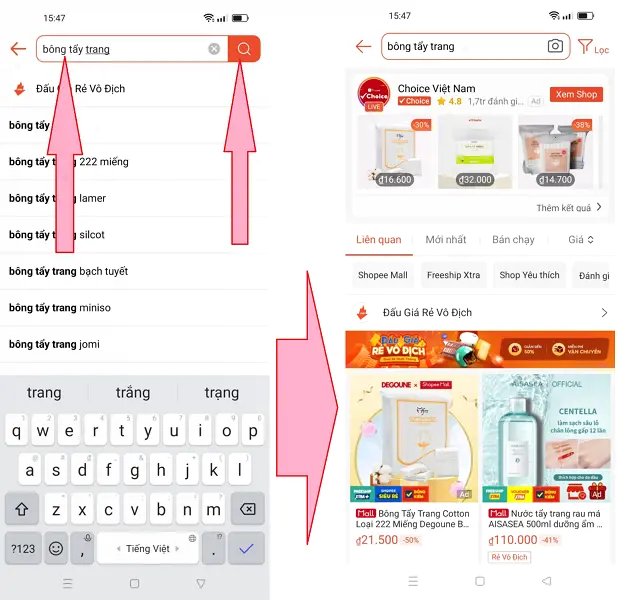 Thích sản phẩm trên shopee