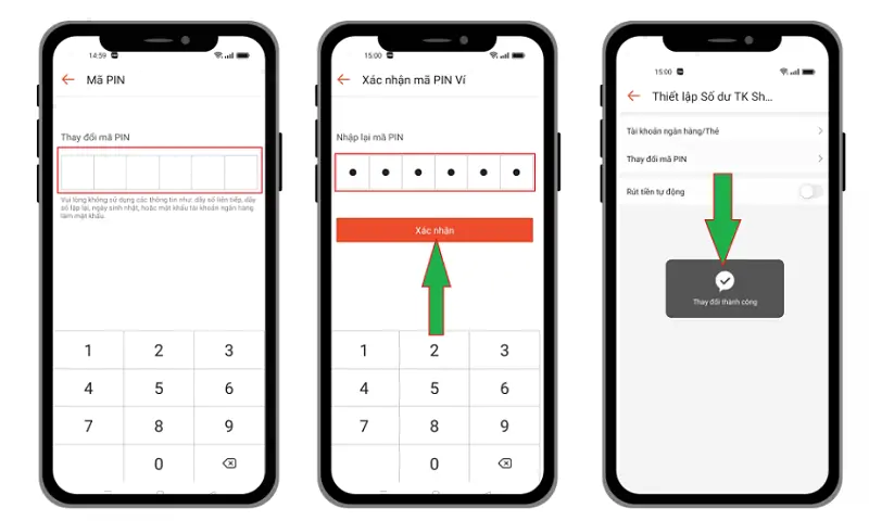 Tạo, thay đổi mã pin 8