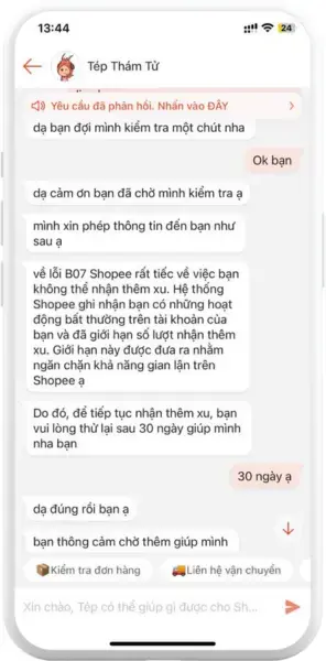 Lỗi B07 shopee 1