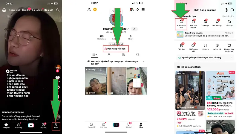 Huỷ đơn hàng Tiktok