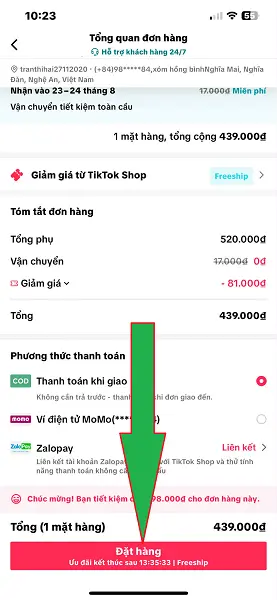Mã giảm giá tiktok shop 5