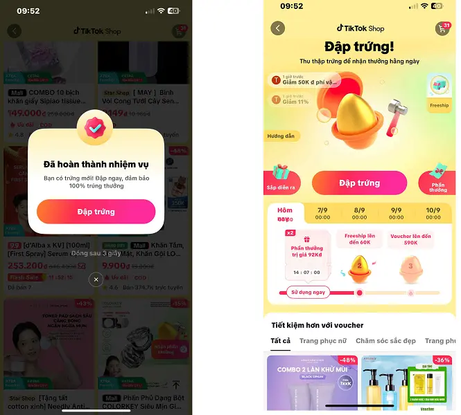 Chơi game trên Tikok shop 4